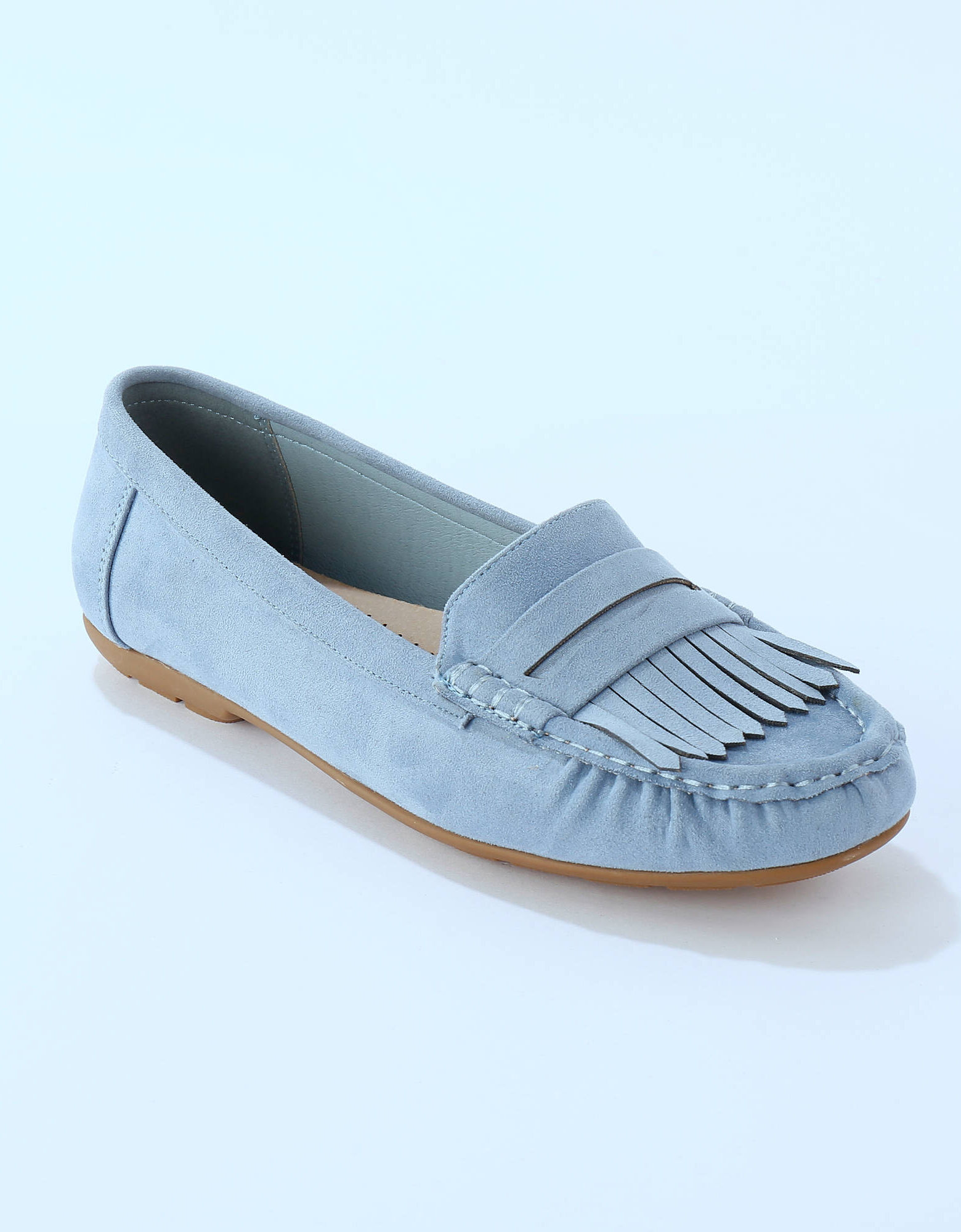 Mocassins souples textile microfibre (bleu)